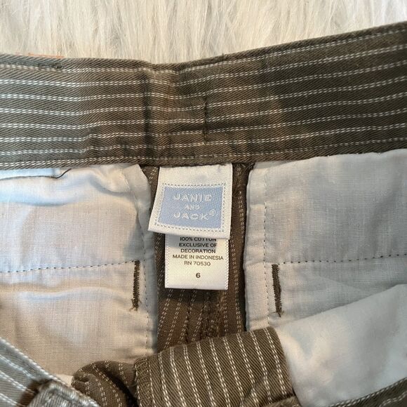 Janie & Jack Boys Size 6 Cotton Brown Striped Cargo Shorts Safari Explorer EUC - Picture 5 of 5